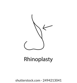 Rhinoplasty, Nose Surgery, Nose Job, Nose Reshaping, Cosmetic Surgery, Facial Surgery, Rhinoplasty Icon, Rhinoplasty Vector, with editable stroke.