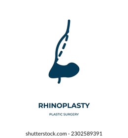 rhinoplasty vector icon. rhinoplasty, treatment, nose filled icons from flat plastic surgery concept. Isolated black glyph icon, vector illustration symbol element for web design and mobile apps