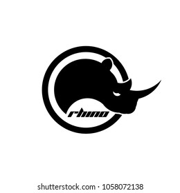 Rhinos head logo mascot  Vector illustration.