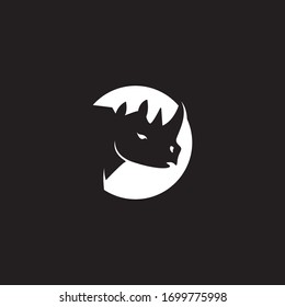 Plantilla vectorial de logotipo de cabeza de rinoceronte