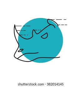 Rhino's Head Sticker