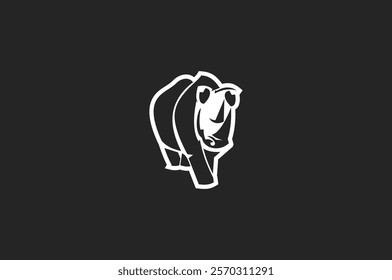 rhinos icon Logo Vector Illustration. Suitable for business company, modern company, sport logo, etc.