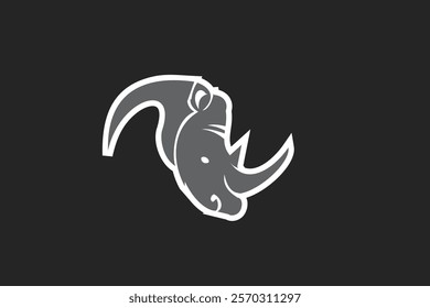 rhinos icon Logo Vector Illustration. Suitable for business company, modern company, sport logo, etc.