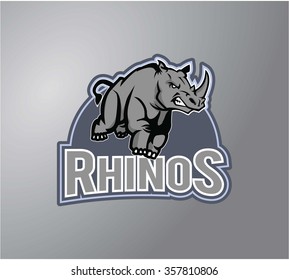 Rhinos Illustration design badge