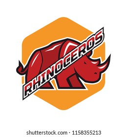 rhinos logo isolated on white background, vector illustration