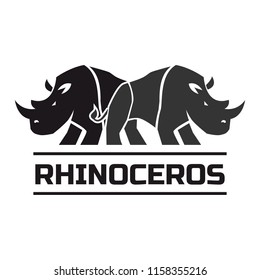 rhinos logo isolated on white background, vector illustration