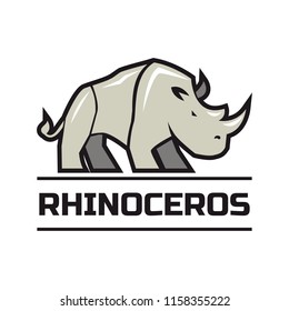 rhinos logo isolated on white background, vector illustration