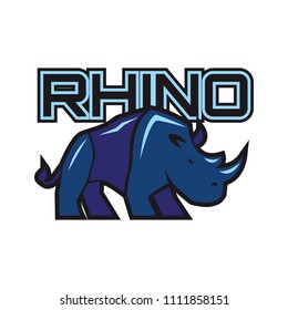 rhinos logo, vector illustration