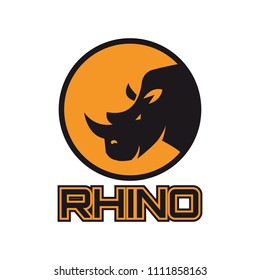 rhinos logo, vector illustration