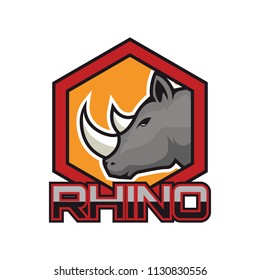 rhinos logo, vector illustration