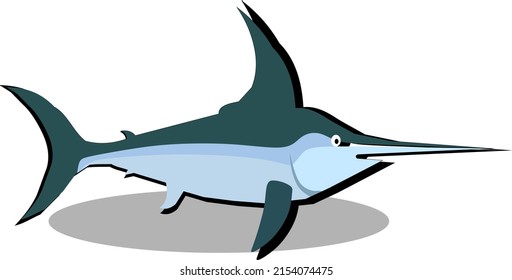 Rhizoprionodon Acutus Marlin Fish Animation Vector Stock Vector ...