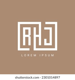 RHJ, RJH, RJ, JR, HJ, JH, Abstract initial monogram letter alphabet logo design