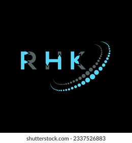 Diseño creativo del logo de la carta RHK. Diseño único RHK.
