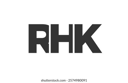 RHK logo design template with strong and modern bold text. Initial based vector logotype featuring simple and minimal typography. Trendy company identity ideal for businesses brand presence.