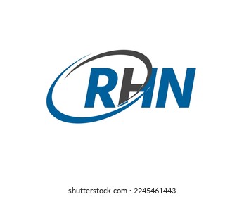 Letra RHN diseño creativo elegante del logo de swoosh