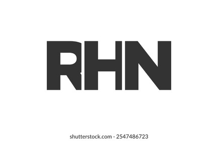 RHN logo design template with strong and modern bold text. Initial based vector logotype featuring simple and minimal typography. Trendy company identity ideal for businesses brand presence.