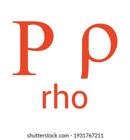 rho greek letter symbol on white background