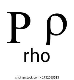 rho greek letter symbol on white background