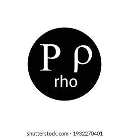 rho greek letter symbol on white background