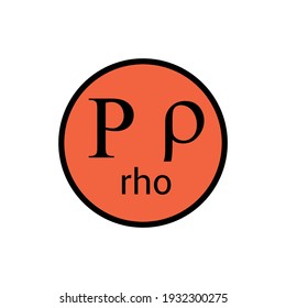 rho greek letter symbol on white background