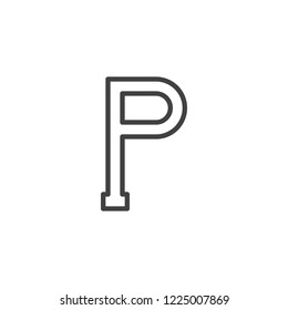Rho letter outline icon. linear style sign for mobile concept and web design. Greek alphabet symbol simple line vector icon. Symbol, logo illustration. Pixel perfect vector graphics