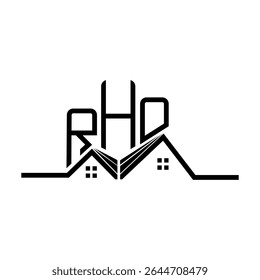 RHO Real State logo design, RHO logotipo simples e moderno. RHO design de alfabeto luxuoso  
