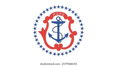 Rhode Island (1877-1882) Flag Vector Illustration Premium Quality