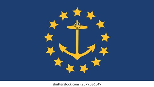 Rhode Island (1882-1897) Flag Vector Illustration Premium Quality