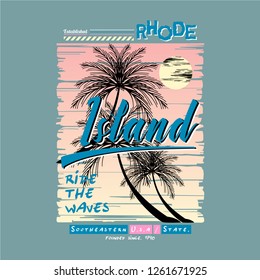 rhode island beach atmosphere  typography vector t shirt design