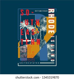 rhode island beach graphic typography design vector for ready print t shirt
