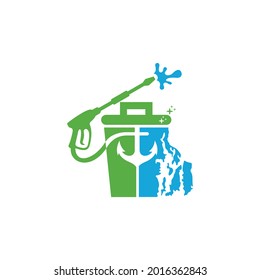 Diseño del logotipo de limpieza Bin de Rhode Island