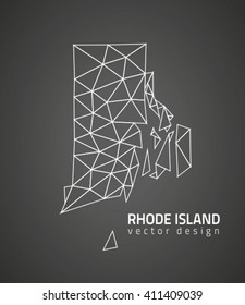Rhode Island black vector outline map