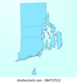 Rhode Island blue map on degraded background vector