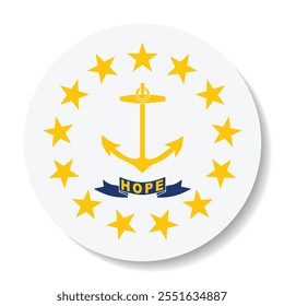 Rhode Island circle flag logo icon digital vector illustration