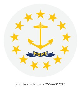 Rhode Island circle flag logo icon computer vector illustration