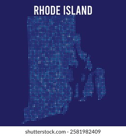 Rhode Island digital DOTTED MAP on blue background.eps

