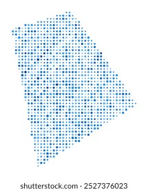 Rhode Island Dot Map. Us State Digital Style Shape. Rhode Island vector image. Us State shape blue circular dots. Awesome vector illustration.