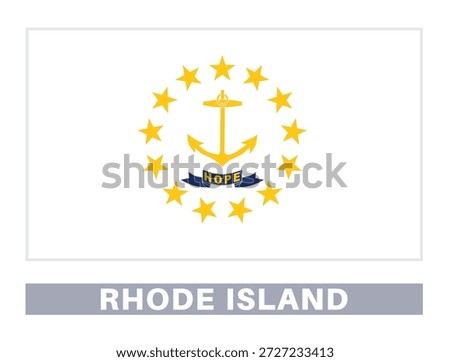 Rhode Island flag. American state flags in official colors and proportions