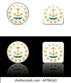 Rhode Island Flag Icon on Internet Button Original Vector Illustration AI8 Compatible