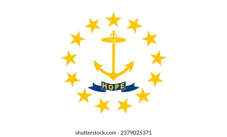 Rhode Island Flag. Rhode Island State Flag. Flagge von Rhode Island. Flagge von Rhode Island, Vektorgrafik