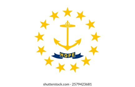 Rhode Island Flag, Flag of Rhode Island, USA