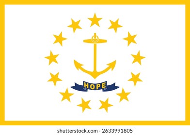 Rhode Island flag vector illustration.