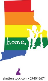 Rhode Island gay pride vector state sign