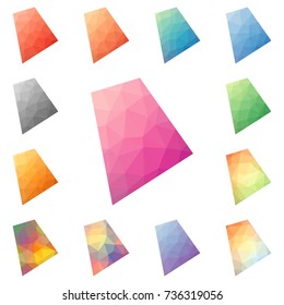 Rhode Island geometric polygonal, mosaic style US state maps collection. Bright abstract tessellation, low poly style, modern design for your infographics or presentation.
