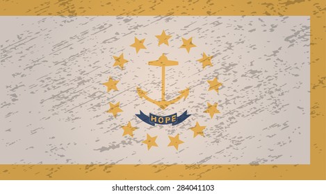 Rhode Island grunge style flag. Vector EPS10