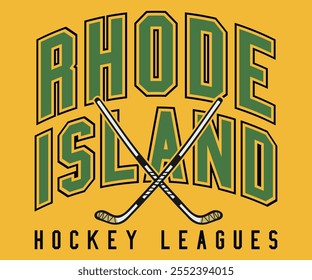 Rhode Island Hockey League camiseta de eslogan para hombres y mujeres