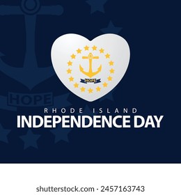 Rhode Island Independence Day. Vector illustration of the Rhode Island flag. Suitable for templates, web, social media, greeting cards etc