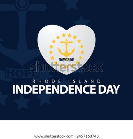 Rhode Island Independence Day. Vector illustration of the Rhode Island flag. Suitable for templates, web, social media, greeting cards etc