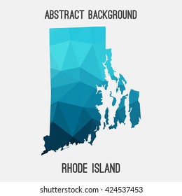 Rhode Island map in geometric polygonal style.Abstract tessellation,modern design background. Vector illustration EPS8