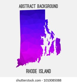 Rhode Island map in geometric polygonal,mosaic style.Abstract tessellation,modern design background,low poly. Vector illustration.